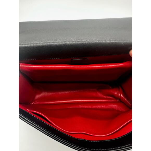 Prada Black Leather Grommet Flap Shoulder Bag*EXCELLENT w/COA Dustbag - Picture 14 of 16